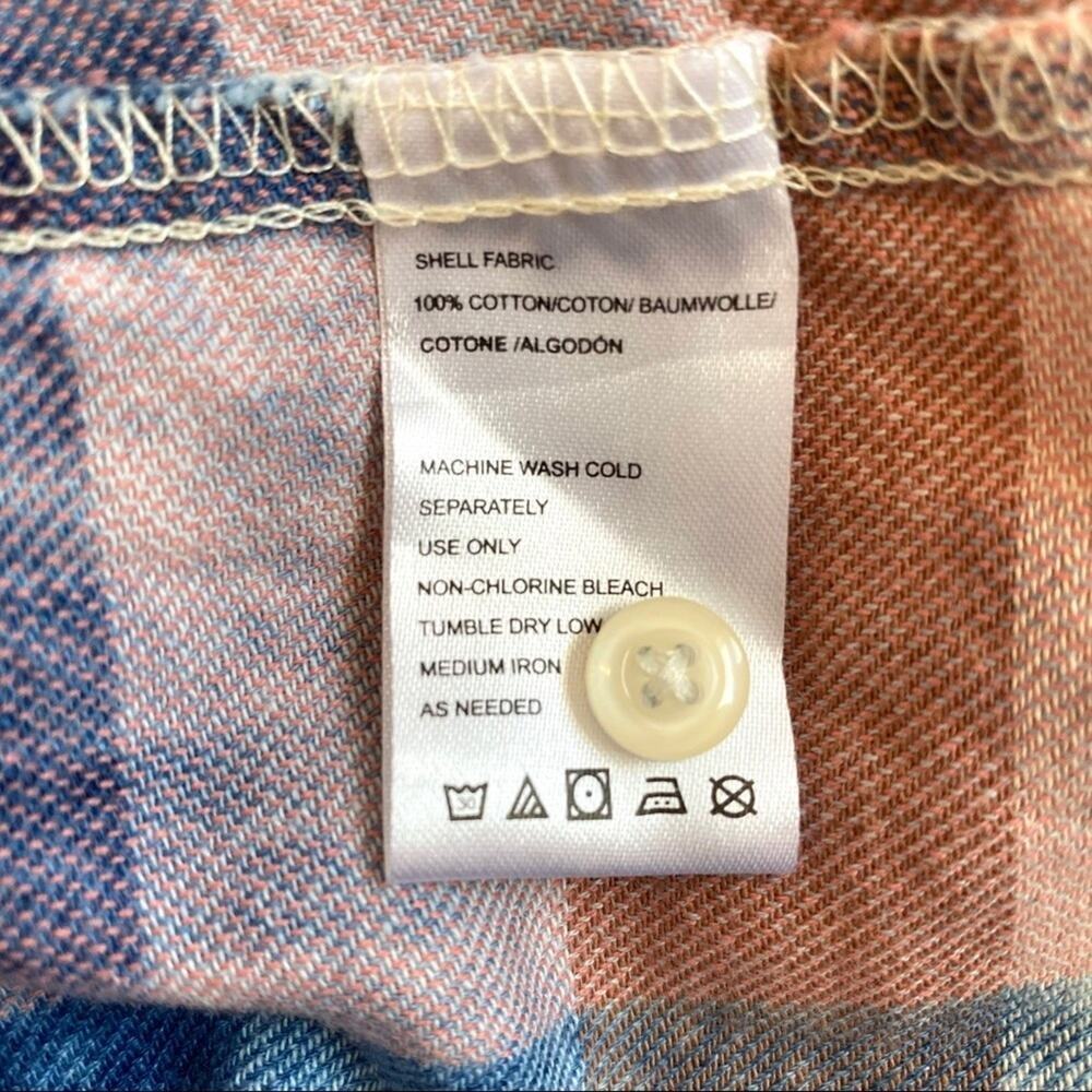 Anthropologie Isabella Sinclair Women’s Bleach Plaid Tunic Top Small Popover - Picture 6 of 6